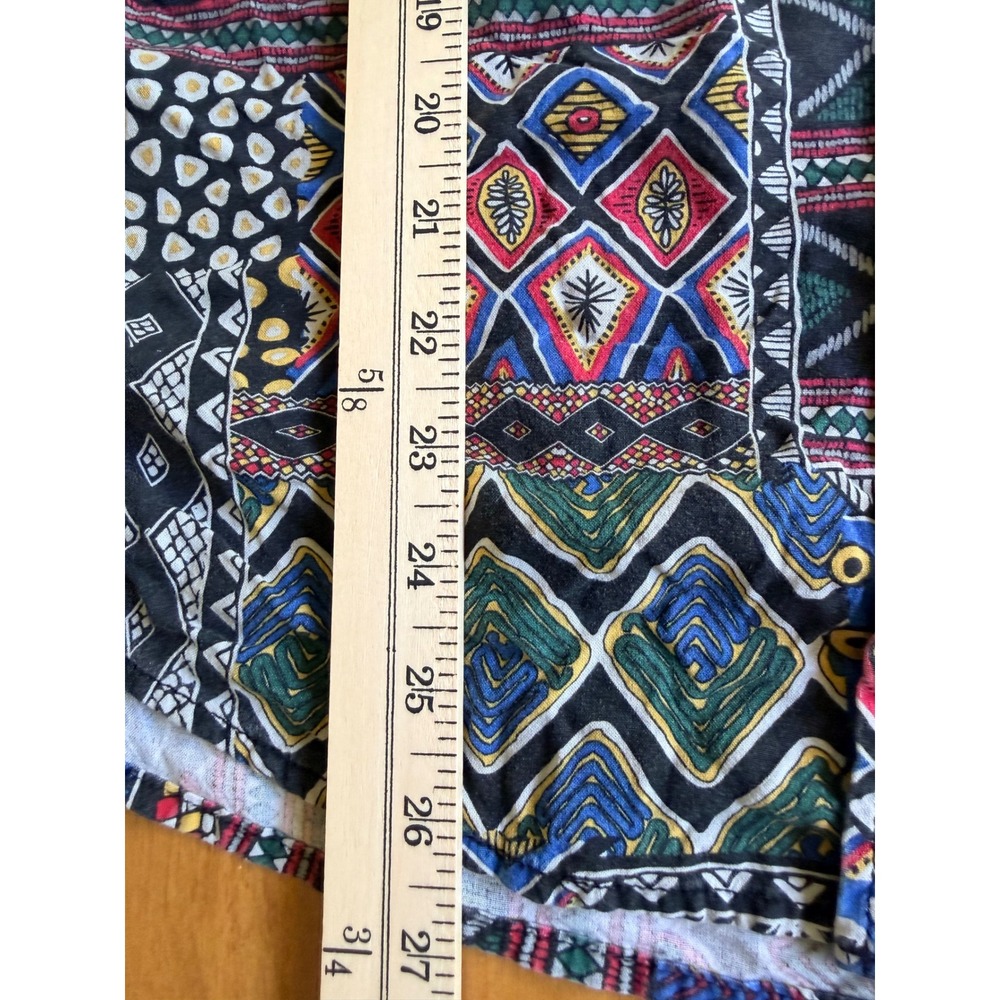 Cotton On Vintage Re-Mastered Mens Small Geometric Tribal Patchwork Shirt Multi - Picture 3 of 6